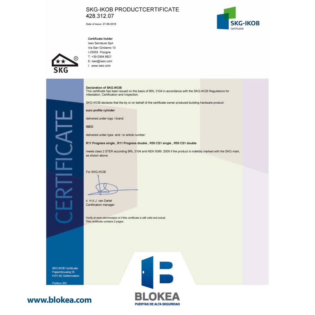 Certificado SKG